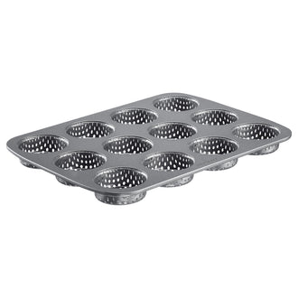 Teglia forata per mini panini hamburger, 12 cavità cm Ø6/cm 29x22x2,2