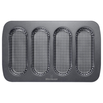 Teglia forata per mini baguette, 4 cavità cm 34,6x21,5x3