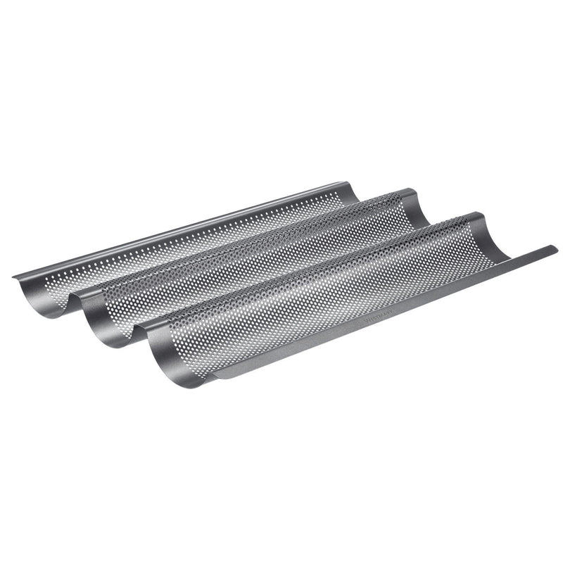 Teglia forata per baguette, 3 cavità cm 38,5x28,2x3,5