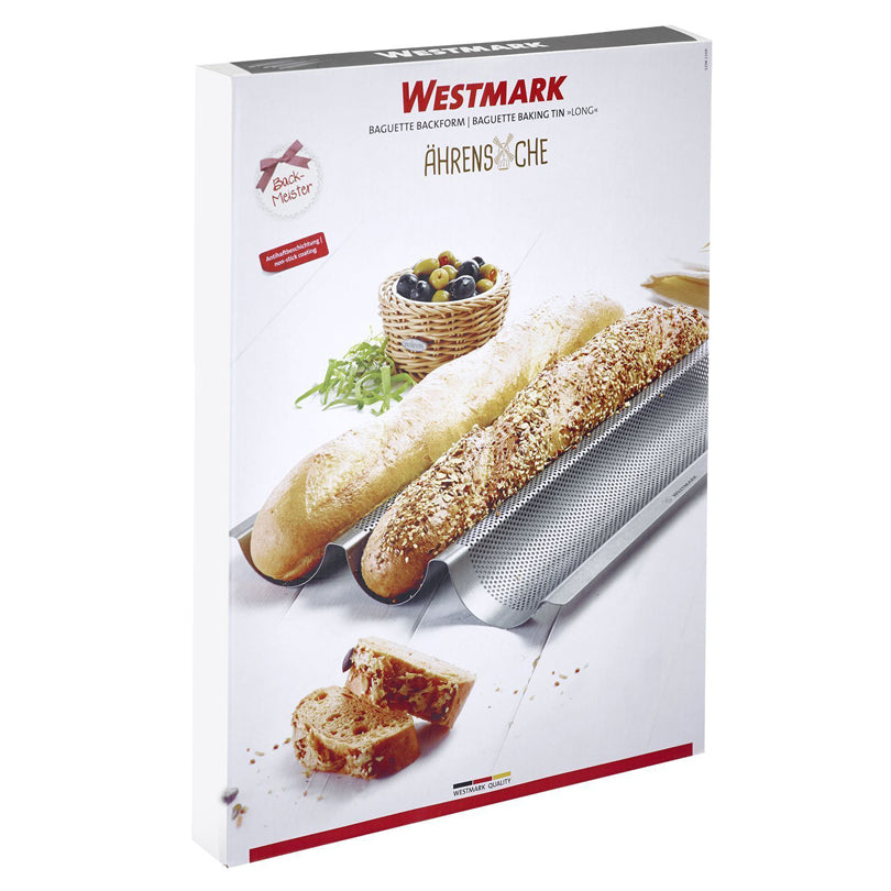 Teglia forata per baguette, 3 cavità cm 38,5x28,2x3,5
