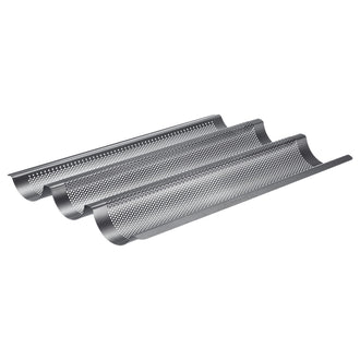 Teglia forata per baguette, 3 cavità cm 38,5x28,2x3,5