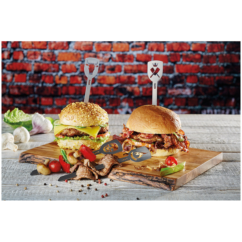 Confezione 2 spiedini per hamburger "Torro" assortiti cm 3,2x19