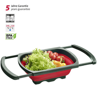 Scolapasta rettangolare con manici allungabili cm 39/60x26x12