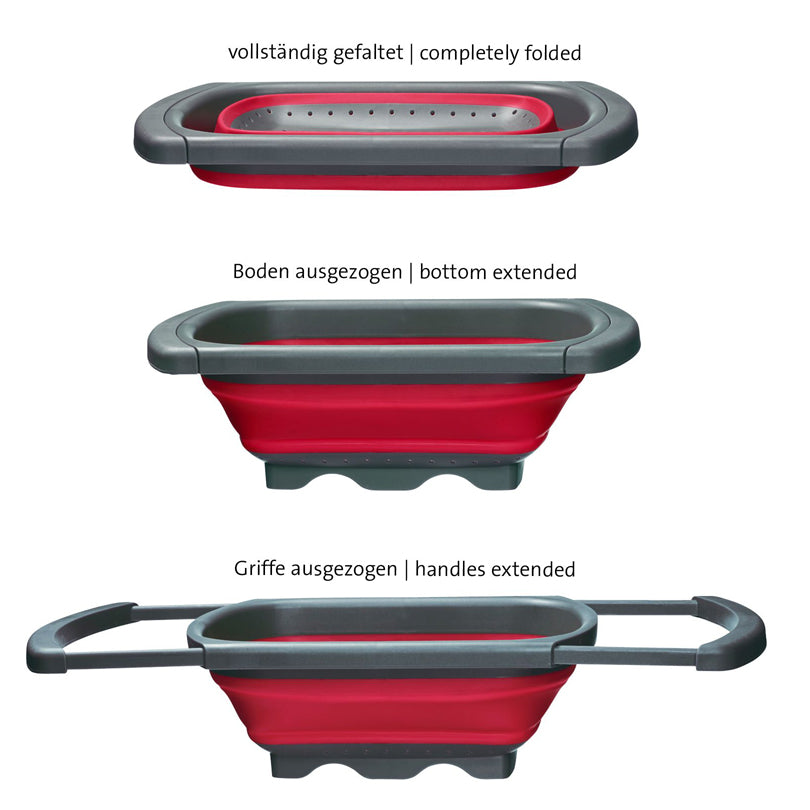 Scolapasta rettangolare con manici allungabili cm 39/60x26x12