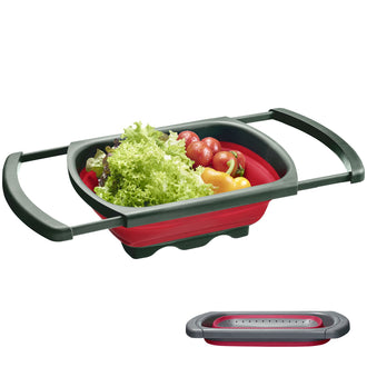 Scolapasta rettangolare con manici allungabili cm 39/60x26x12