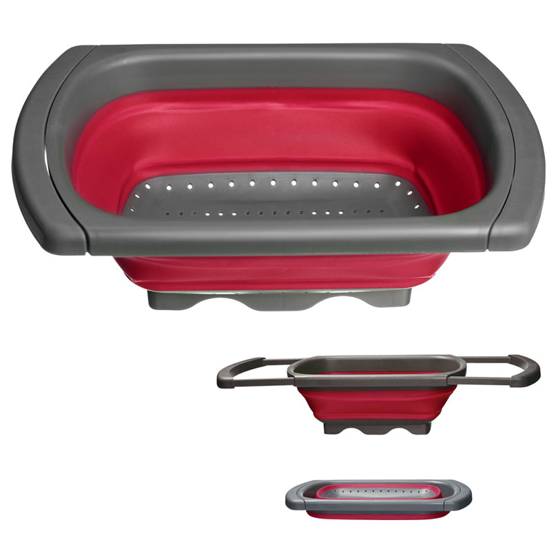 Scolapasta rettangolare con manici allungabili cm 39/60x26x12