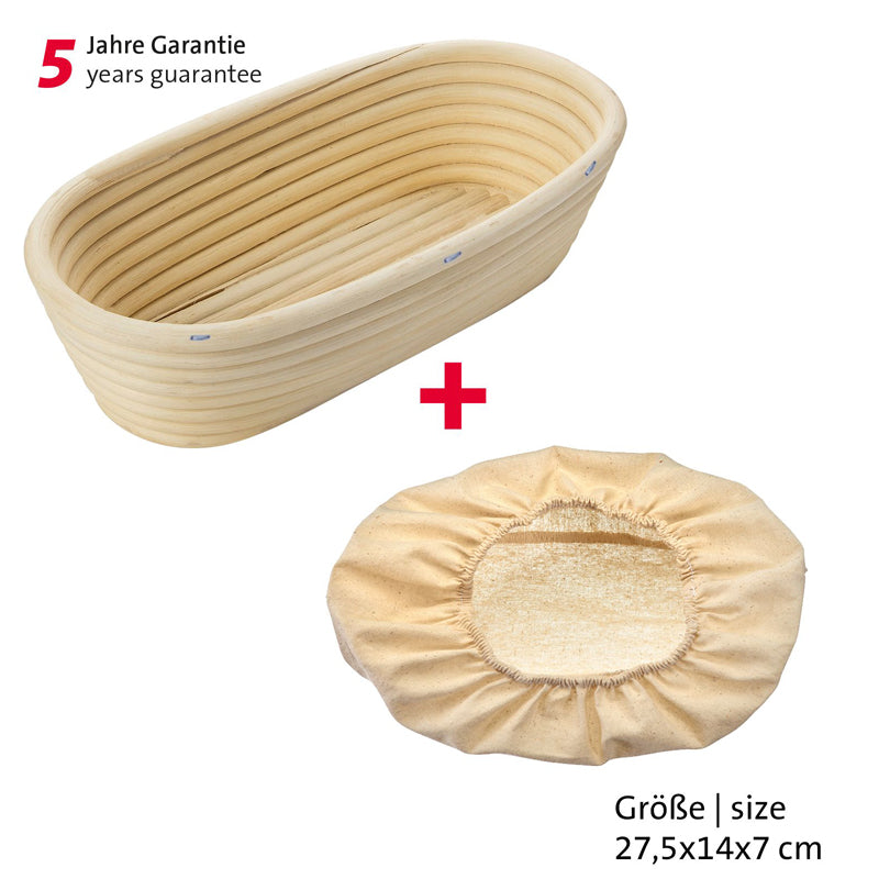 Cesto lievitazione ovale con fodera cm 27,5x14x7,1