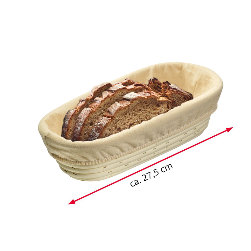 Cesto lievitazione ovale con fodera cm 27,5x14x7,1