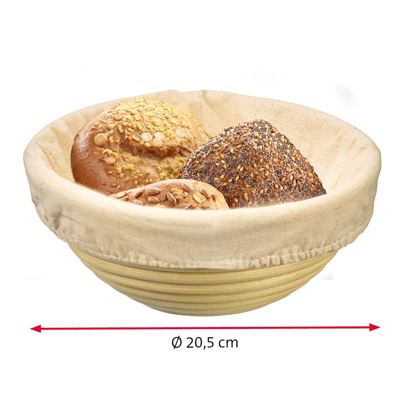 Cesto lievitazione tondo con fodera cm Ø20,5x8,1