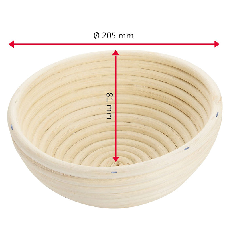 Cesto lievitazione tondo con fodera cm Ø20,5x8,1