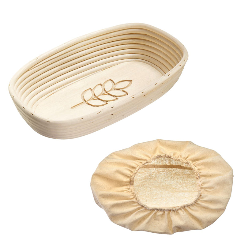 Cesto lievitazione ovale con fodera "Spiga" cm 34x20,5x8
