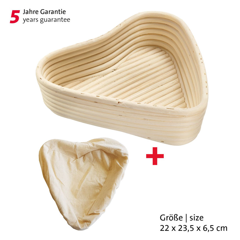 Cesto lievitazione cuoriforme con fodera cm 22x23,5x6,5