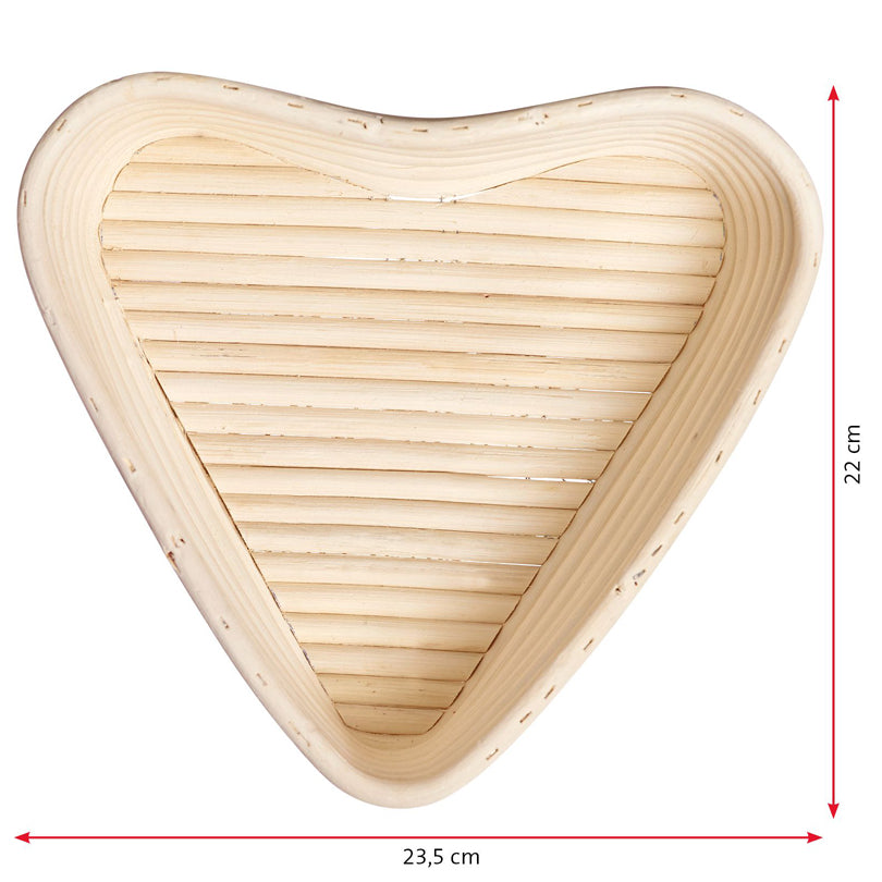 Cesto lievitazione cuoriforme con fodera cm 22x23,5x6,5