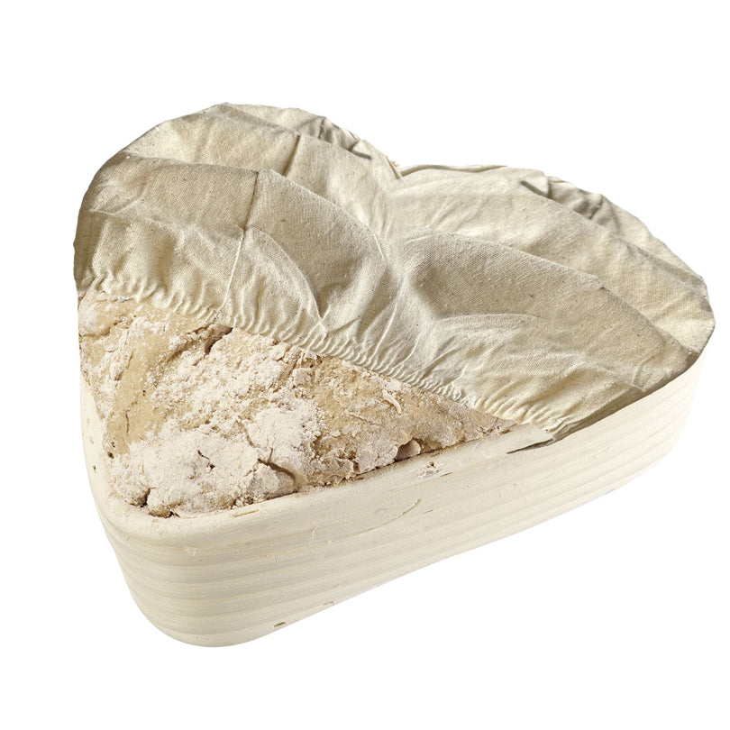 Cesto lievitazione cuoriforme con fodera cm 22x23,5x6,5