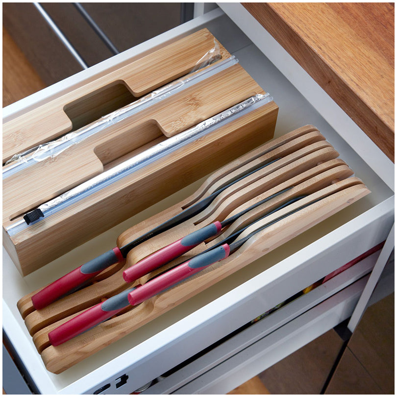 Ceppo coltelli da cassetto, per riporre fino a 7 coltelli cm 40x10x4,7