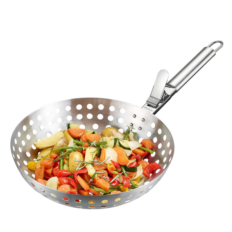 Wok per verdure con manico staccabile "BBQ" cm 52x28x12,7
