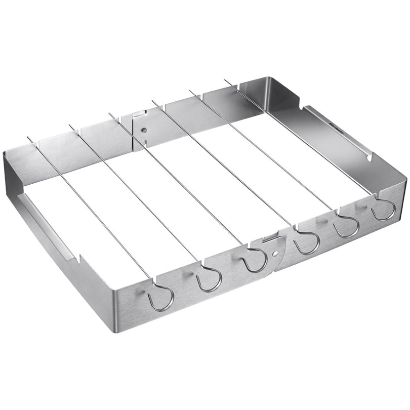 Supporto BBQ giraspiedini con 6 spiedini (cm 31) in dotazione cm 35x31x5