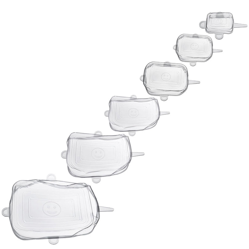 Coperchio salvafreschezza rettangolare estensibile, confezione assortita da 6 pezzi