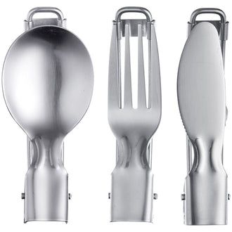 Posate da campeggio pieghevoli, 3 pezzi cm 12x8x3