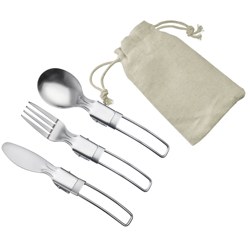 Posate da campeggio pieghevoli, 3 pezzi cm 12x8x3