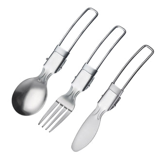 Posate da campeggio pieghevoli, 3 pezzi cm 12x8x3