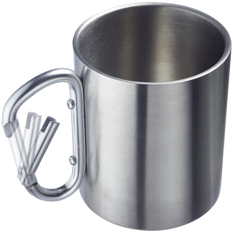Tazza con manico a moschettone ml 300/cm Ø7,5x9