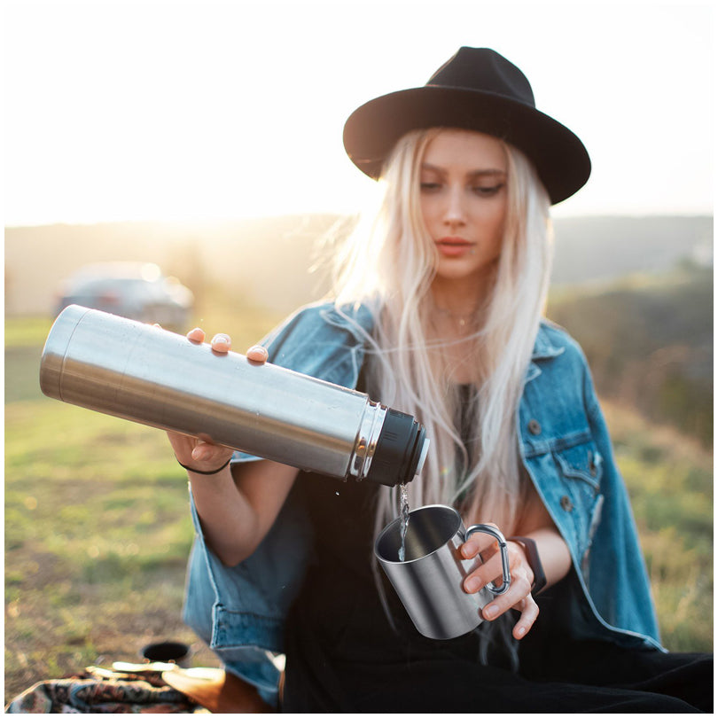 Tazza con manico a moschettone ml 300/cm Ø7,5x9