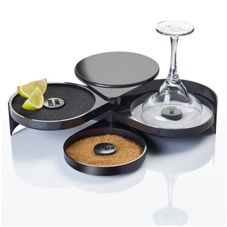 Bordatore bicchieri cocktail a 3 scomparti cm 20x15,8x7,3