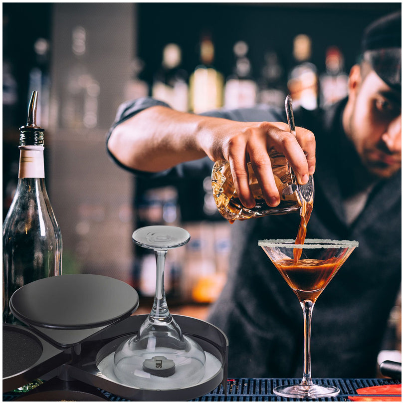 Bordatore bicchieri cocktail a 3 scomparti cm 20x15,8x7,3