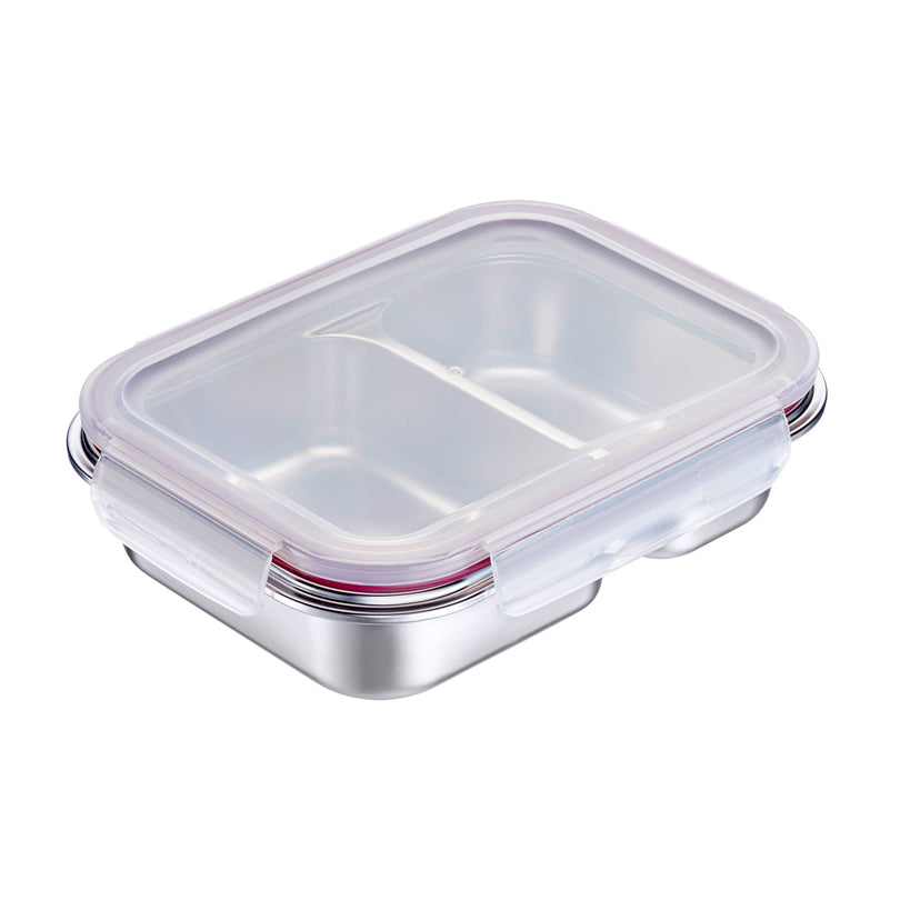 Lunchbox/Contenitore salvafreschezza rettangolare con 2 scomparti (ml 450 + ml 280) ml 450+280/cm 21,5x1