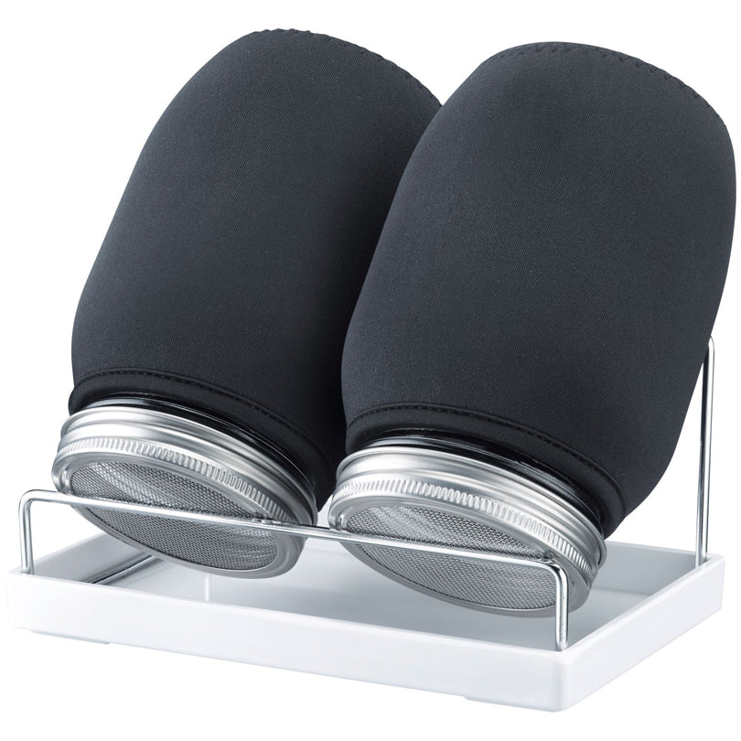 Kit Germogliatore con 2  serre in miniatura con supporto, vassoio raccolta e rivestimenti in tessuto ml 950/cm 20,9x16x19