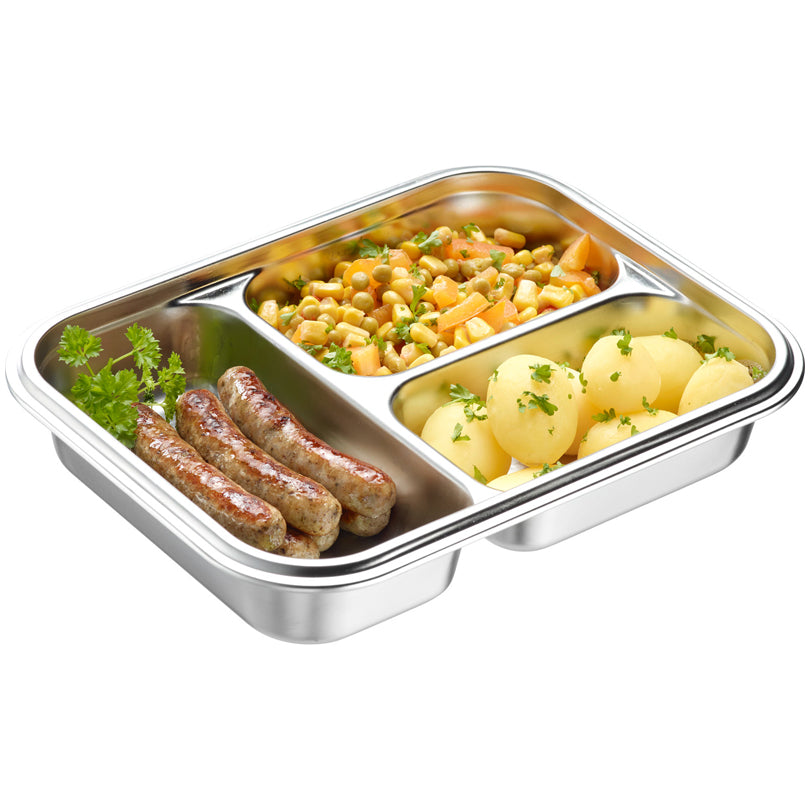 Lunchbox/Contenitore salvafreschezza rettangolare con 3 scomparti (ml 280 + ml 280 + ml 400) cm 24,8x19,3x5,6