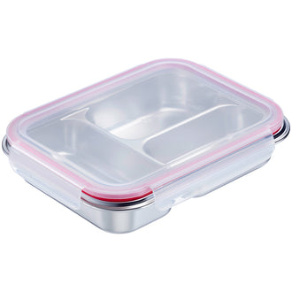 Lunchbox/Contenitore salvafreschezza rettangolare con 3 scomparti (ml 280 + ml 280 + ml 400) cm 24,8x19,3x5,6