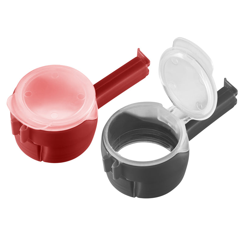 Chiusura sacchetti con beccuccio versatore, confezione assortita da 2 pezzi cm 13,8x6,3x4,5