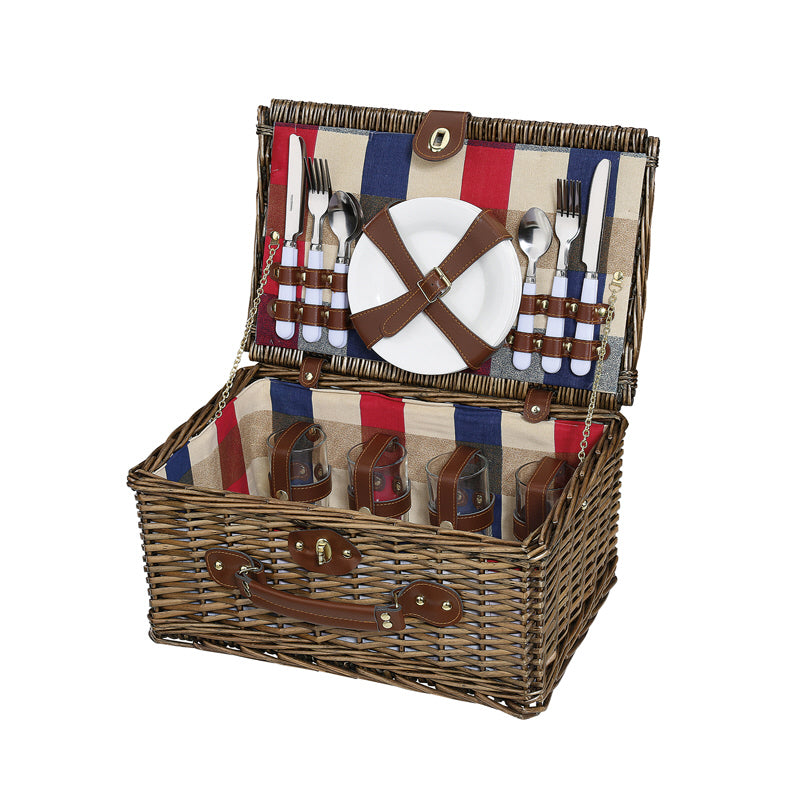 Cesto picnic "Lenno" per 4 persone cm 42x28x20