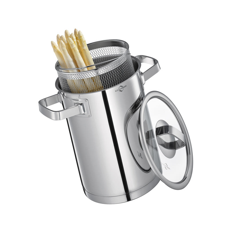 Asparagera "San Remo" con coperchio in vetro cm 16x21/l 4