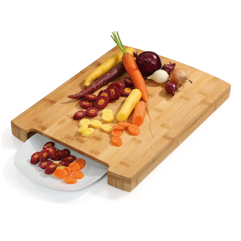 Tagliere multifunzionale con vassoio in acciaio inossidabile cm 40x30x3,5