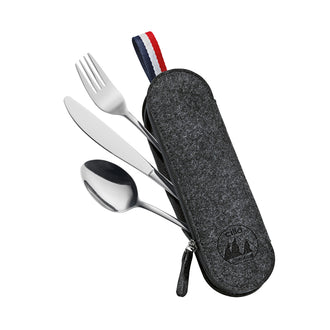 Set di posate "Viaggio" con custodia, 3 pezzi cm 23,5x7,5