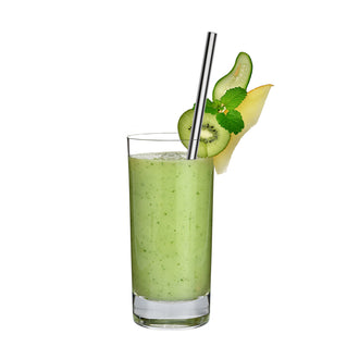 Cannuccia dritta "Steel Grande", confezione 4 pezzi, spazzolino incluso cm Ø0,8x23