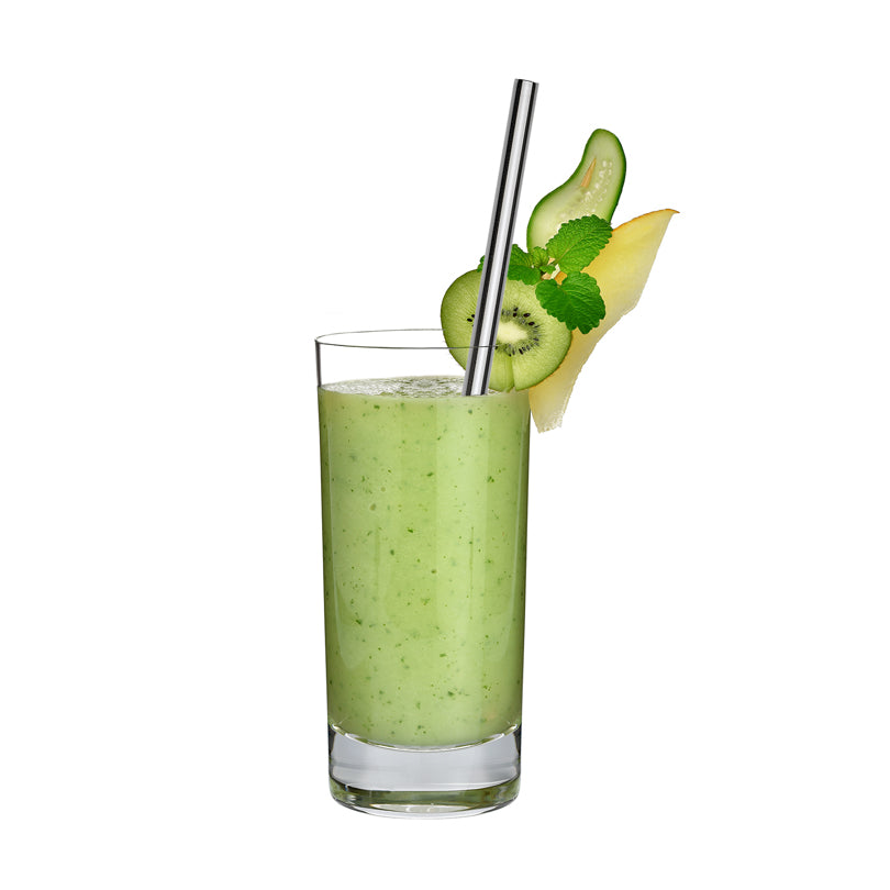 Cannuccia dritta "Steel Grande", confezione 4 pezzi, spazzolino incluso cm Ø0,8x23