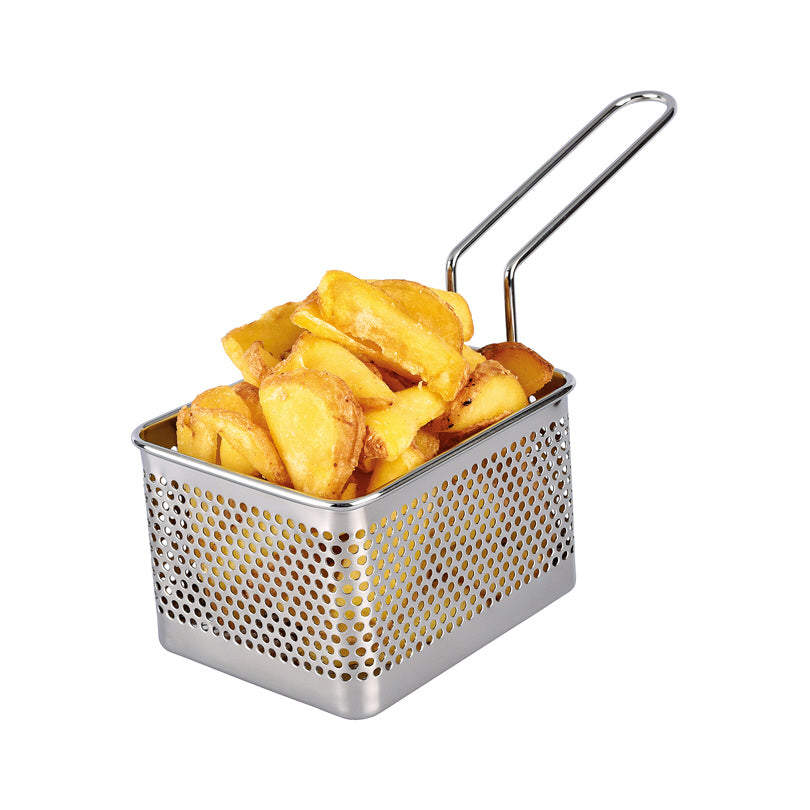 Cestino BBQ rettangolare per servire fritti o contorni cm 21,5x8,8x12