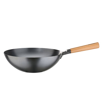 Wok "Canton" con manico in legno cm Ø30x10,5