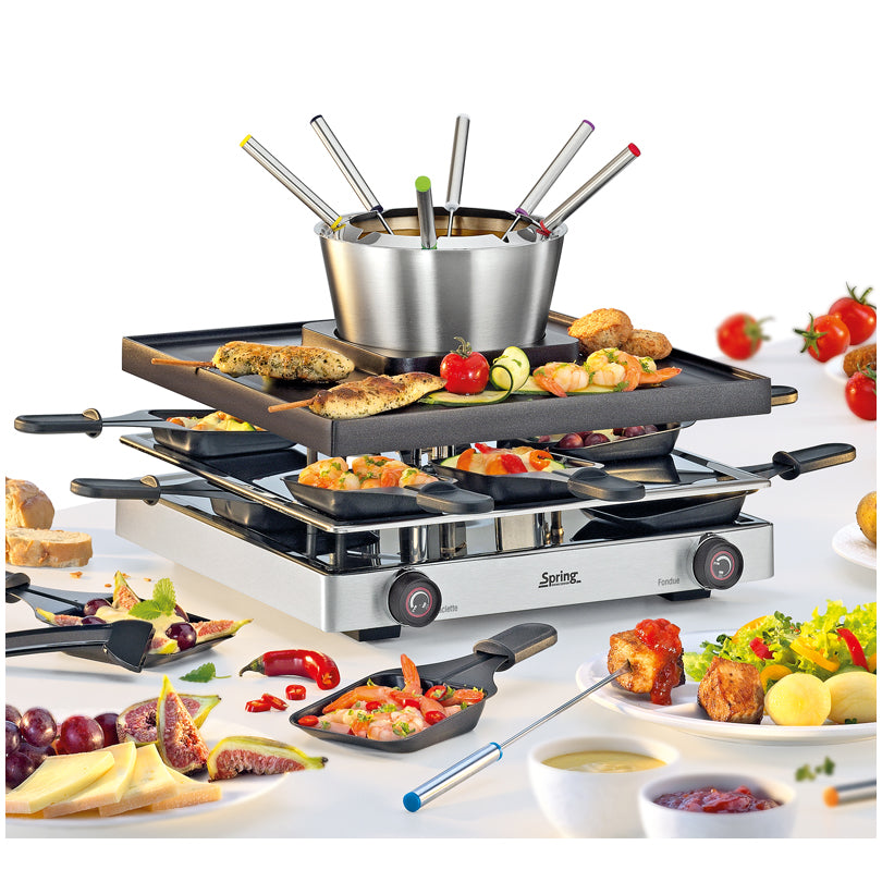 Raclette Fondue 8 Classic "3 in 1" per 8 persone cm 31x34x16,5