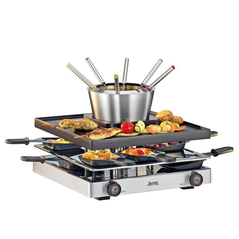 Raclette Fondue 8 Classic "3 in 1" per 8 persone cm 31x34x16,5
