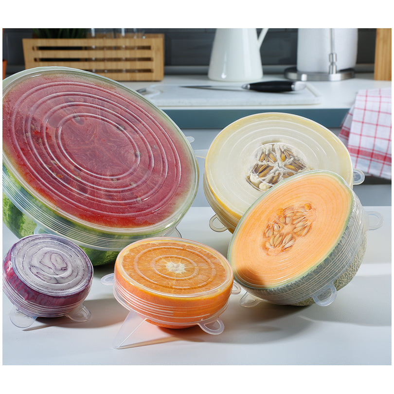 Coperchio estensibile riutilizzabile "Stretch", confezione 6 pezzi in misure assortite cm Ø9,5-20