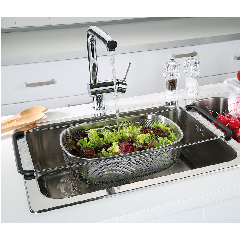 Scolapasta rettangolare "Deluxe", con manici allungabili cm 34x24,5x11,5