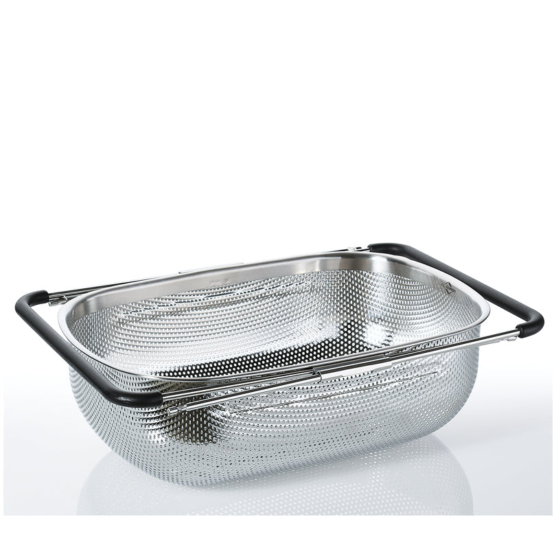 Scolapasta rettangolare "Deluxe", con manici allungabili cm 34x24,5x11,5