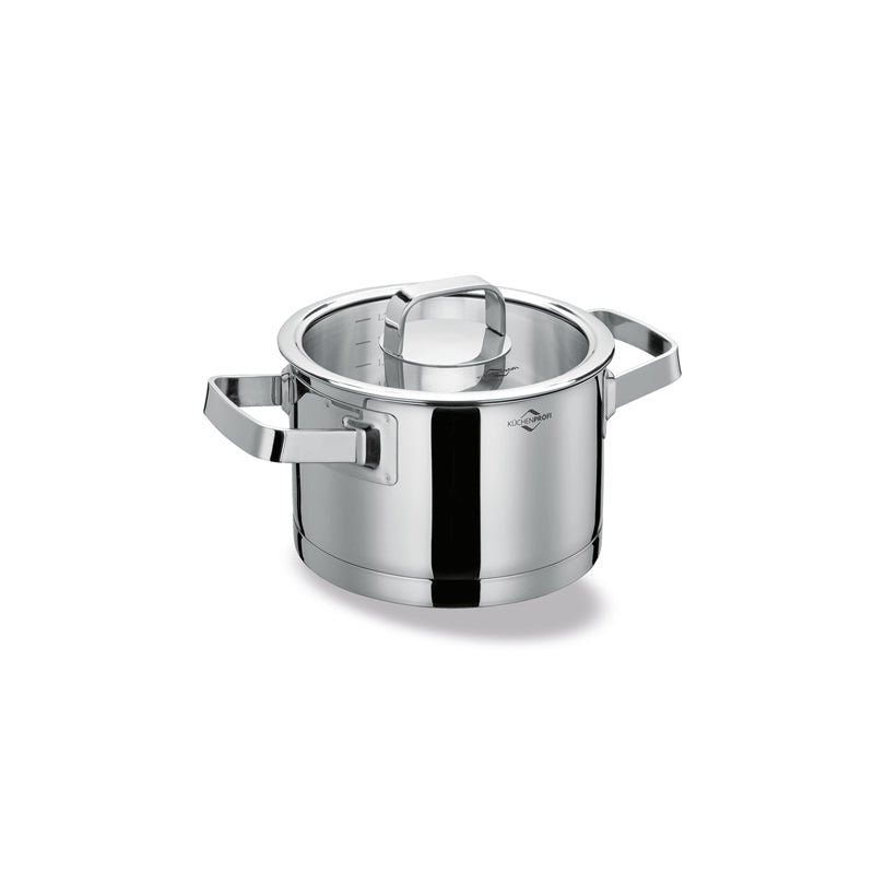 Casseruola alta "San Remo" con coperchio in vetro l 2/cm Ø16x10