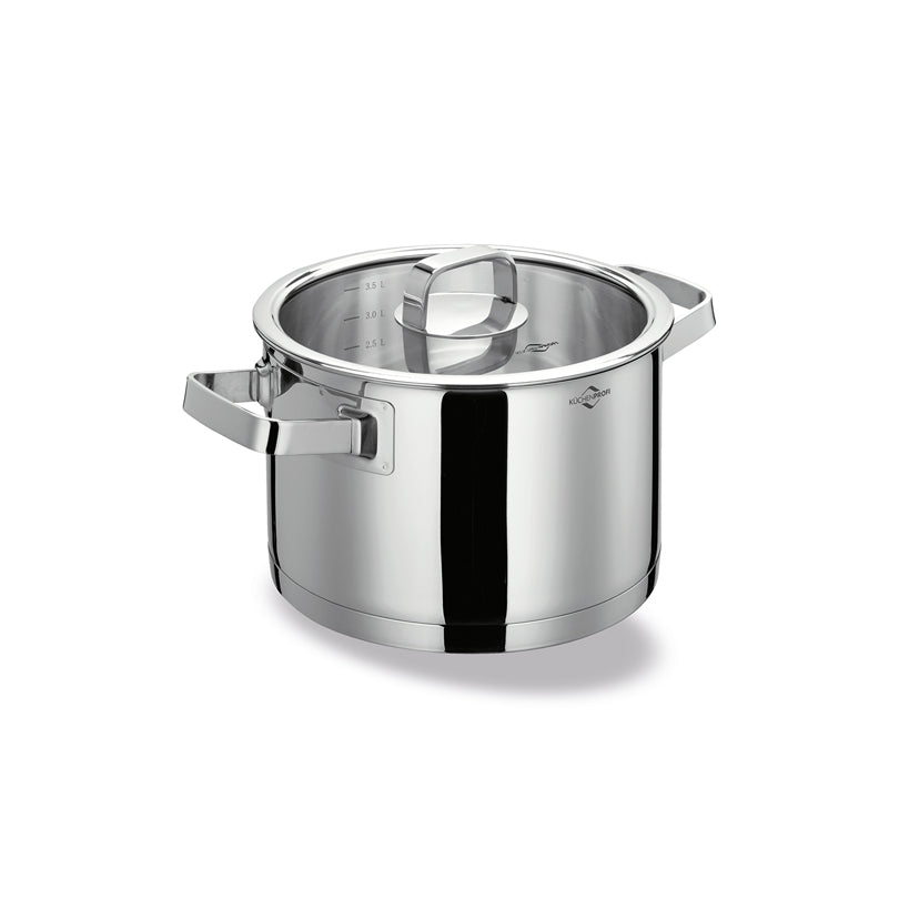 Casseruola alta "San Remo" con coperchio in vetro l 3,5/cm Ø20x12,5