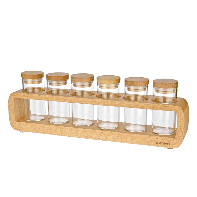 Portaspezie con 6 barattoli vuoti cm 36x6x12
